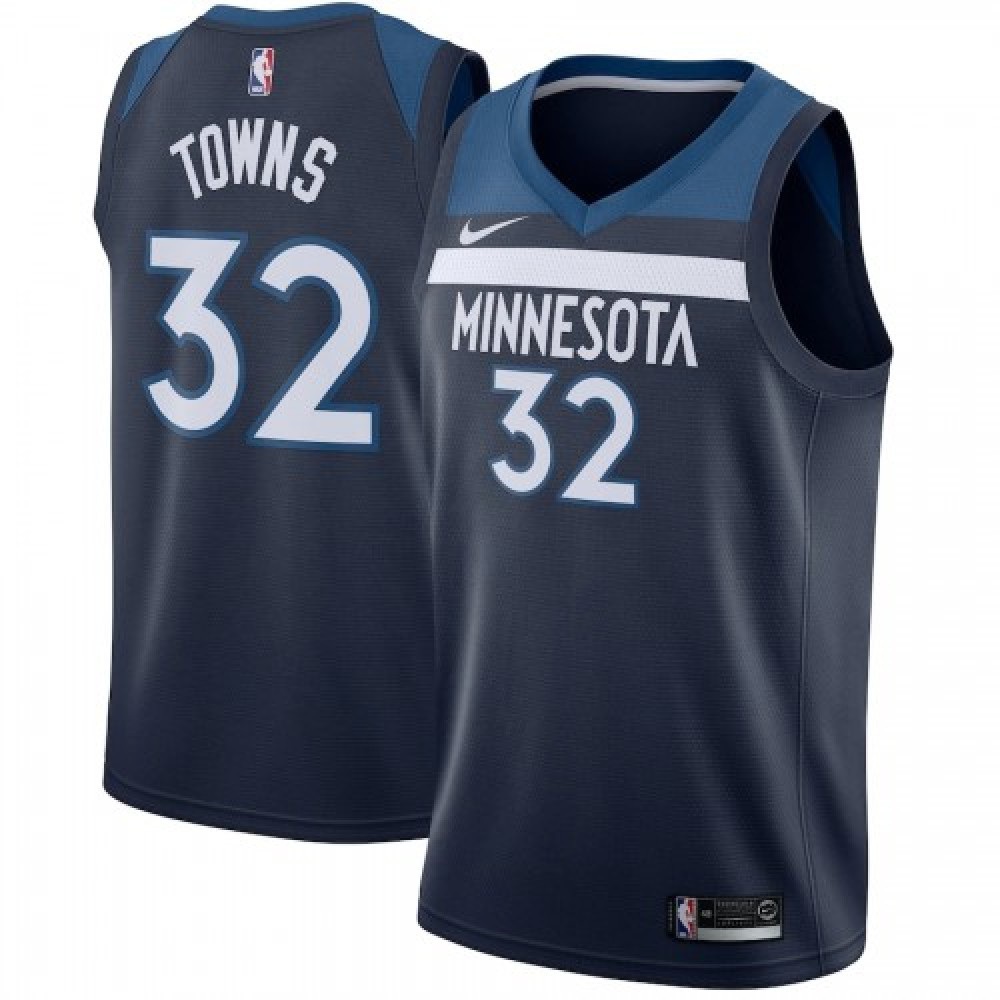Men's Minnesota Timberwolves Karl-Anthony Towns #32 Navy Swingman Jersey - Icon Edition-Pro Kit Vault | Brand New 26/27 Sports Jerseys